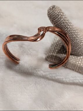 Handcrafted Copper Wave Cuff Bracelet